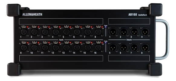 Allen & Heath AB168 Stage Box — front panel with XLR inputs and outputs