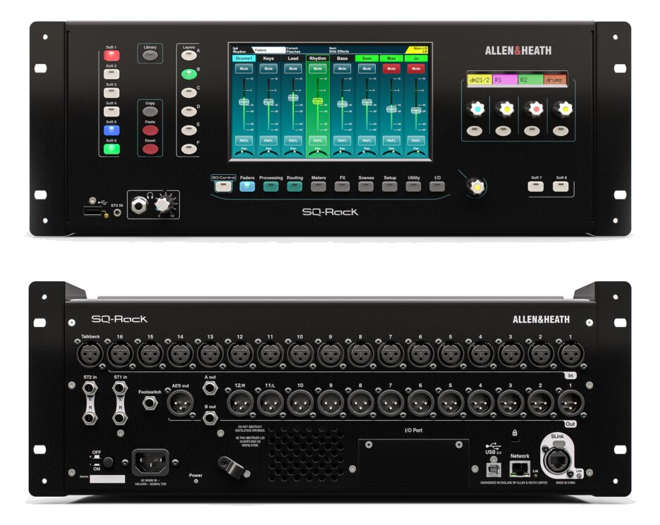 Allen & Heath SQ-Rack — front and rear panels together