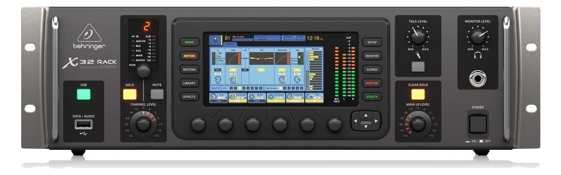 Behringer X32 Rack — 3U front panel with color display, channel level wheel and monitor section