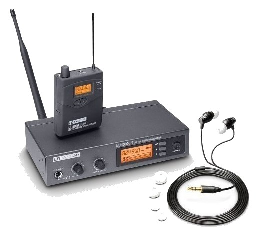 LD Systems MEI 1000 G2 IEM system — rack transmitter with bodypack receiver and earphones