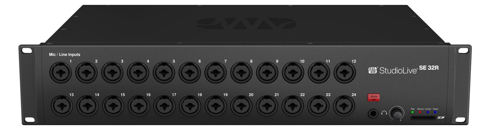 PreSonus StudioLive SE 32R — 2U front panel with twenty-four combo mic/line inputs and SD recorder