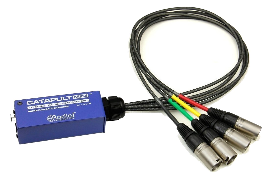 Radial Catapult Mini RX — unit with 4-channel male XLR breakout fan