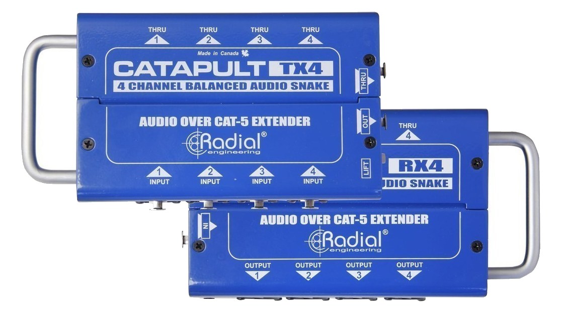 Radial Catapult TX4 and RX4 — 4-channel Cat 5 audio snake pair