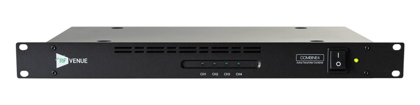 RF Venue COMBINE4 — 1U front panel with four channel LEDs