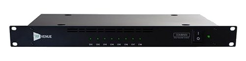 RF Venue COMBINE8 — 1U front panel with eight channel LEDs