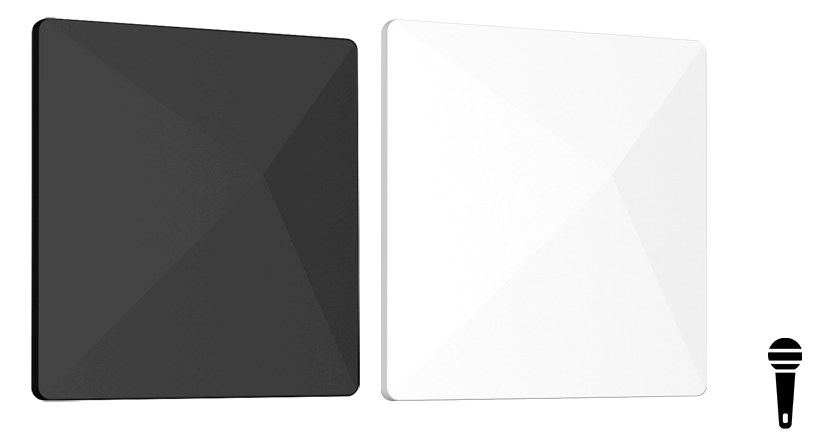 RF Venue Diversity Architectural Antenna — black and white colorways, front