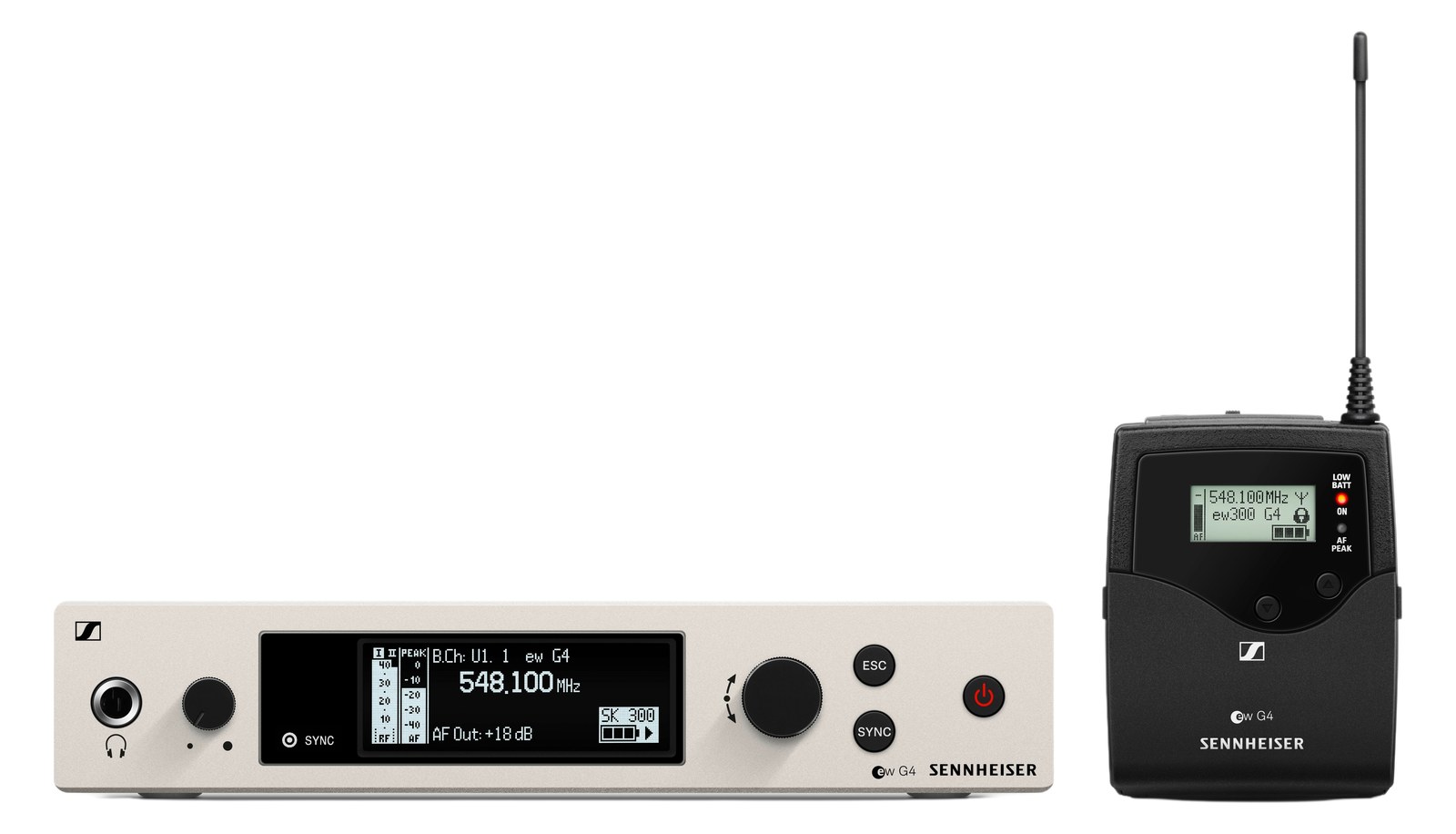 Sennheiser EW 300 G4-CI1 Wireless Guitar — rack receiver with SK bodypack transmitter