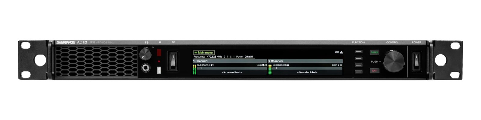 Shure ADTD Axient Digital PSM Dual TX — front panel