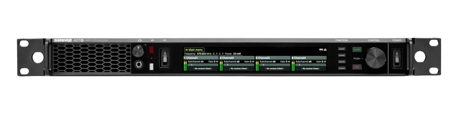 Shure ADTQ Axient Digital PSM Quad TX — front panel