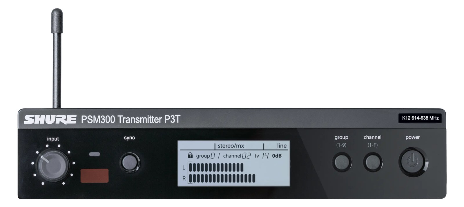 Shure PSM300 Transmitter — front panel