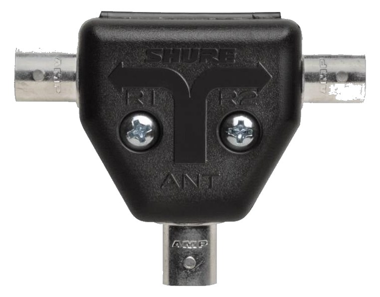Shure UA221 passive antenna splitter — Y-block with three BNC ports