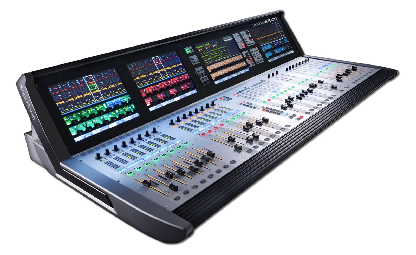 Soundcraft Vi3000 — three-quarter view of the four-screen Vistonics control surface